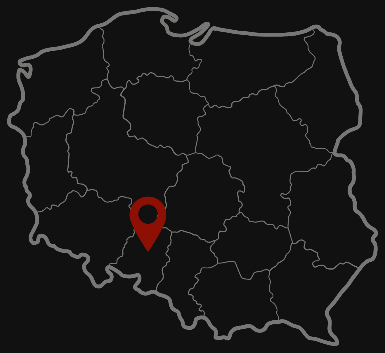 Mapa Polski z zaznaczoną lokalizacją Opola
